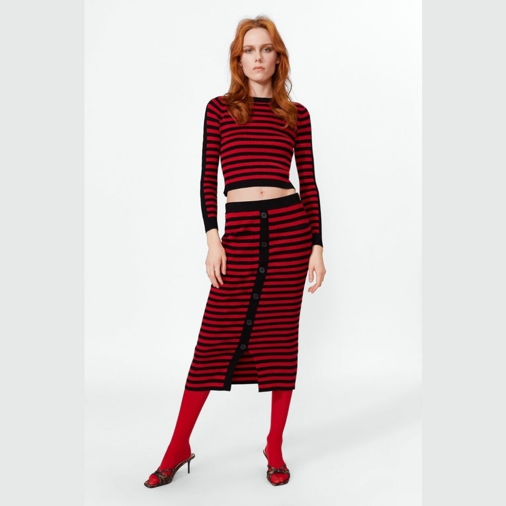Zara knit stripe skirt set - Picture 2 of 5